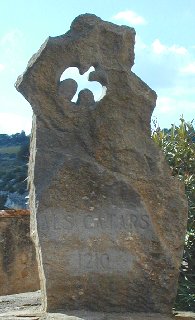 Stone carving to the memory of the Cathari, Minerve